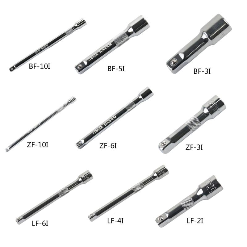 1/4 3/8 1/2 Socket Ratchet Wrench Extension Bar 50/75/100/125/150/250mm Long Bar Steering Sleeve Connecting Rod