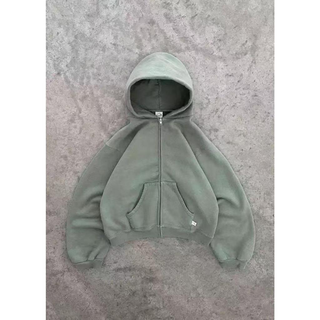 ZYLLO Amerikanischer Retro Einfarbiger Hoodie Damen Herren Herbst Langarm Oberteile Kapuzenpullover Streetwear Hip Hop Pullover Y2K Sweatshirt Neu