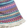 Women's Square Neck Suspender Color Striped Pleated Knitted Skirt