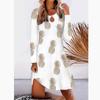 Women's Autumn/Winter Fashion Loose Pullover Printed Long Sleeve Split Dress