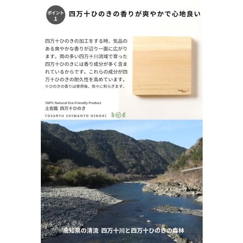 Tosa Ryu TOSARYU SHIMANTO HINOKI Hinoki Tabla de Corte Simple (S) 22x22x1.5cm Hecho en Japón