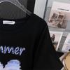 Women's Plus Size Slimming Loose Fit Mid-Length Round Neck Short-Sleeve T-Shirt (Sizes 200/300/350 Jin)