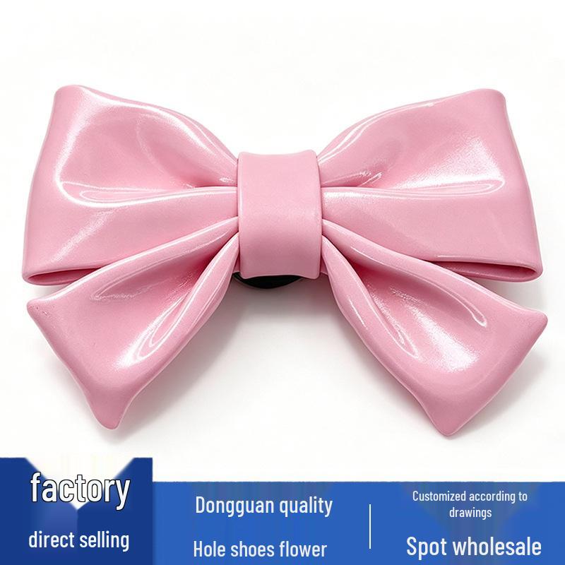New Floral Leather Bow Tie Shoe Decorations with Buckle