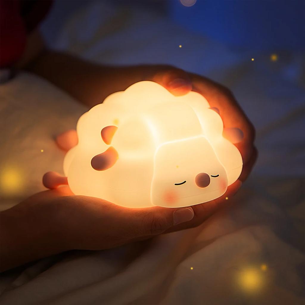 New Little Sheep Silicone Night Light 3-level Adjustable Children's Birthday Cute Creative Good Light Souvenir Christmas Gift
