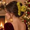 Holiday Hair Accessories for Christmas Party Shiny Tinsel Claw Clip Women Festive Updo Shark Clip Themed Pins Elegant Accessory Thick And