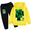 Dětská mikina Tepláková souprava Creeper Chlapecká mikina Kalhoty 2dílná sada Minecraft HD potisk Hra Dětská mikinová souprava Chlapec Dívka Mikinová souprava Polyester