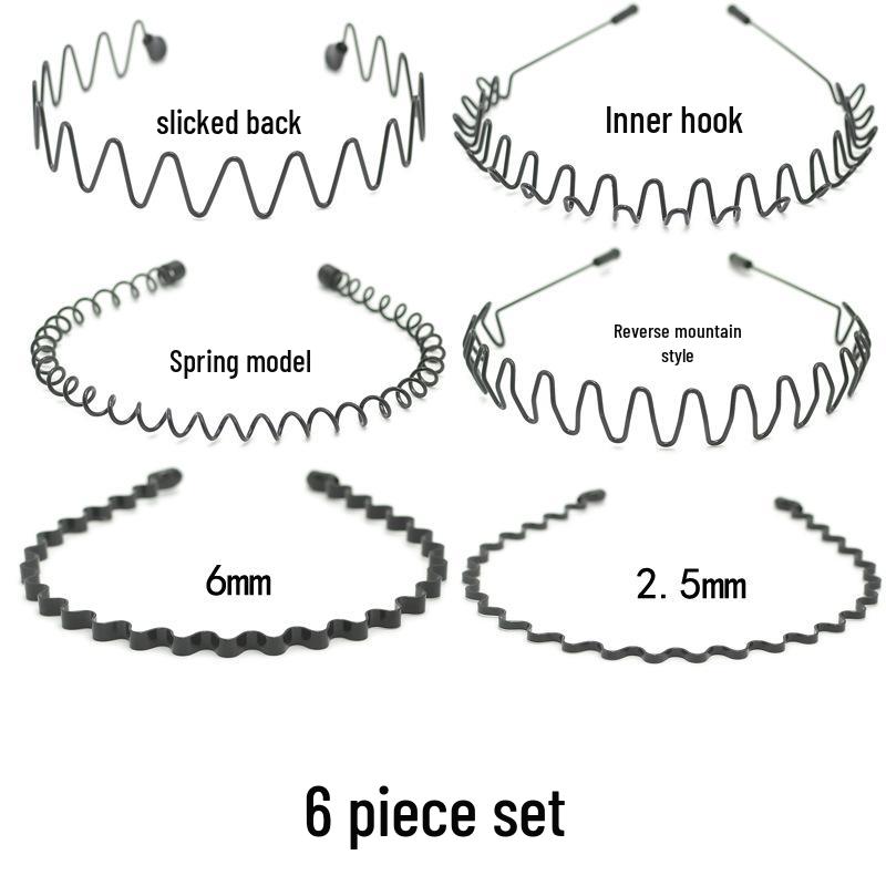 Men's Korean Sporty Invisible Wave Hairband Hairpin