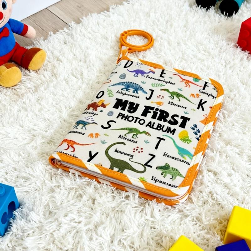 Álbum de Família Meus Primeiros do Bebê, Álbum de Fotos de Bebê 10x15 Livro de Fotos de Tecido Macio, Álbum de Tecido para Bebê com Bolso para Fotos para Recém-nascidos