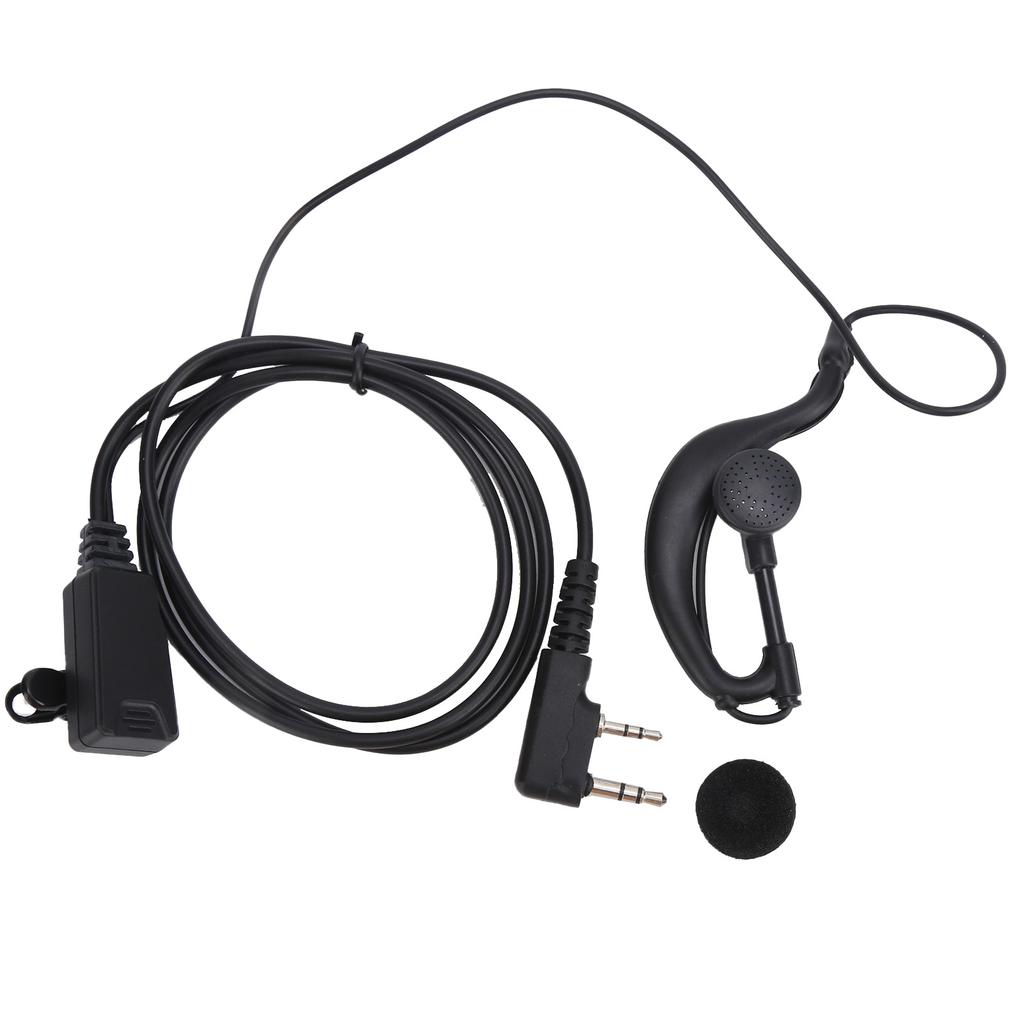 2 Way Radio Headset Universal 2Pin Headset with Collar Clip G Shape for Baofeng BF‑888S UV5R