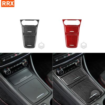 Uhlíkové vlákno pro Mercedes-Benz CLA C117 2014-2018 GLA X156 2015- Víčko zapalovače cigaret do auta Kryt centrální úložné schránky