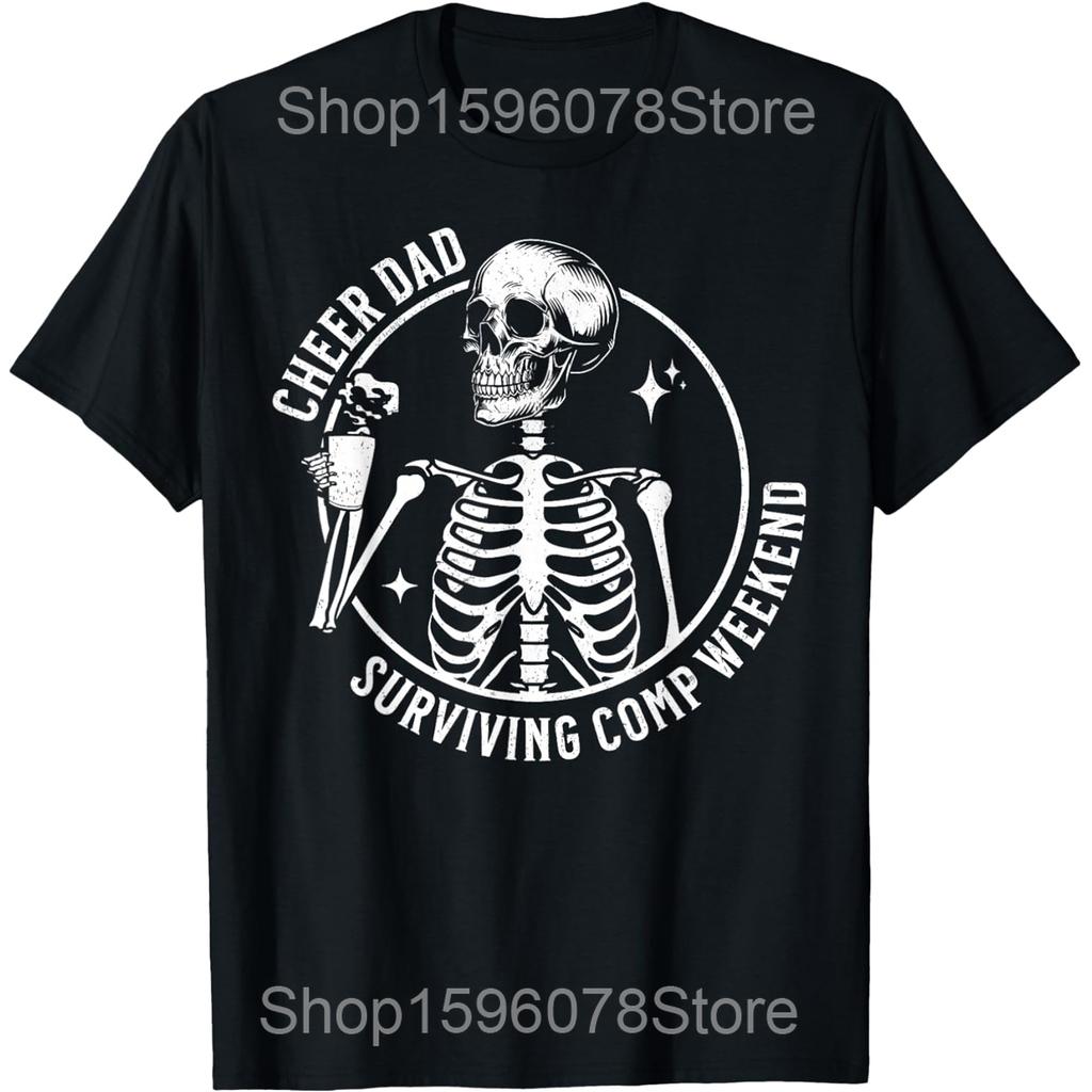 Cheer Dad Cheerleading Dad Of A Cheerleader Father T Shirts Men Humor Streetwear Tee Short Sleeve Unisex Loose Clothing