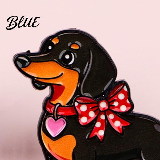 Textured Brooch Decorative Enamel Dachshund Design Zinc Alloy Lapel Pin