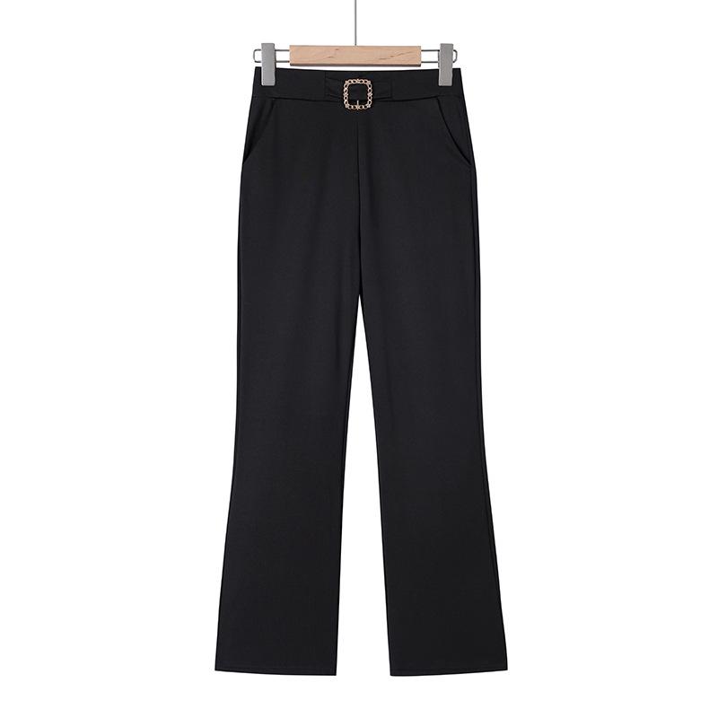 

2026 Summer Plus Size Women s Elastic Waist Straight-Leg Cropped Pants - Casual Wear for Middle-Aged and Elderly Moms XL (90-110 jin) чорний
