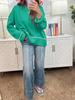 European American Color Block Round Neck Pullover Sweater - Casual, Versatile Autumn Wear for Women