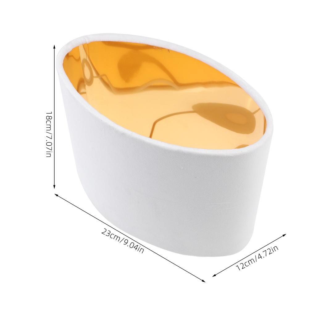 Oval Lamp Shades Table Lamp Cover White Golden Lining E27 Simple Cloth Light Cover Durable Lampshade Bedroom Living Room Office