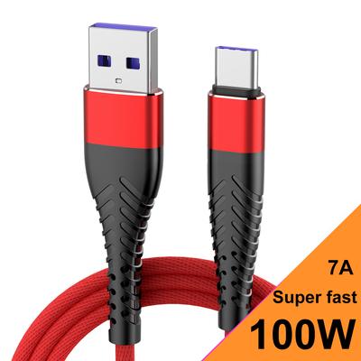 Cable USB C 7A 100W Carga Rápida Tipo C Cable de Datos Para Samsung Xiaomi 12 Cable Cargador de Teléfono USB C 0.25m 1m 2m 3m