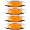 cciyu 4pcs 6.5" 16LED Oval Amber 16LED Side Marker Clearance Lights with Chrome Bezel Truck Panelite Lights Turn Signal Compatible with
