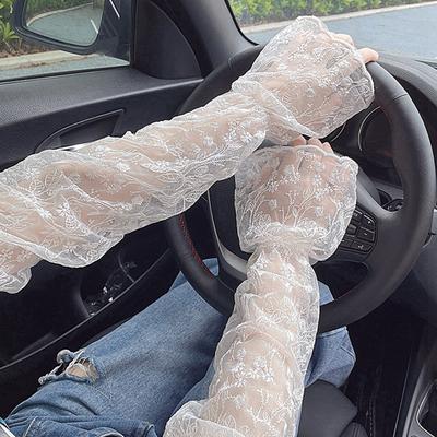 Sunscreen Ice Sleeves Summer Lace Hollow Lace Arm Protection for Women Ins Loose Sleeves  Gloves, Arm Protection Sleeves