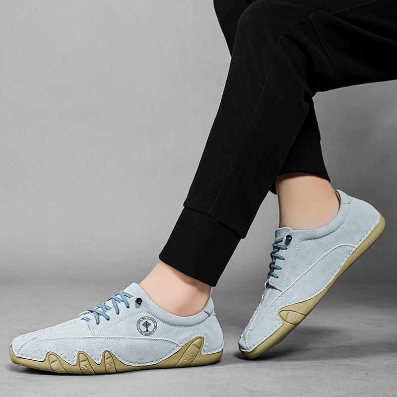 Wygodne Klasyczne Buty Outdoorowe Męskie Antypoślizgowe Odporne na Ścieranie Sneakersy Ręcznie Szyte Skórzane Buty Casual Duży Rozmiar 38-50