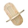 Modern Rattan Floating Shelf With Wooden Arched Design For Wall Decors Indoor Plant Photos Display Stand Home Decoration