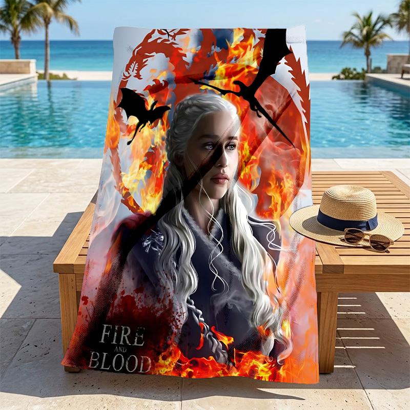 Fire Blood Stylish Digital Printing Beach Towel Quick Drying Absorbent Blanket For Beach Pool Gym Travel Christmas Gift C9211397