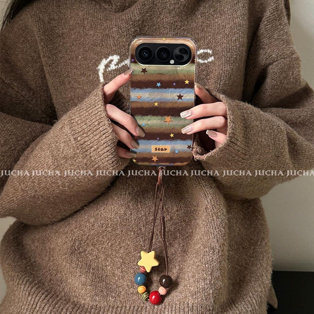 Applicable to Honor 111pro mobile phone case with lanyard niche honor111 non-collision anti-drop contrasting color striped stars