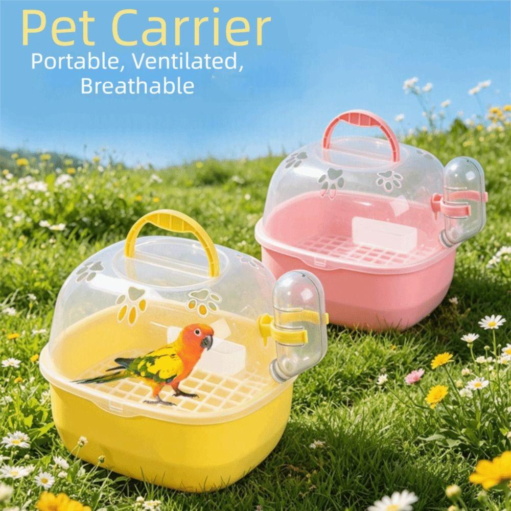 Transparent Travel Bird Cage Large Space Small Animal Carrier Universal Parrot Carry Box Small Pet