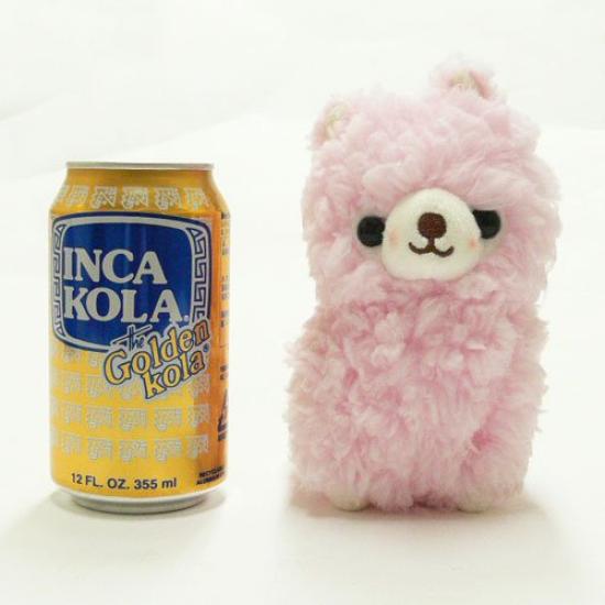 Alpakka kosedyr, fluffy, rosa, SS (17 cm), søt