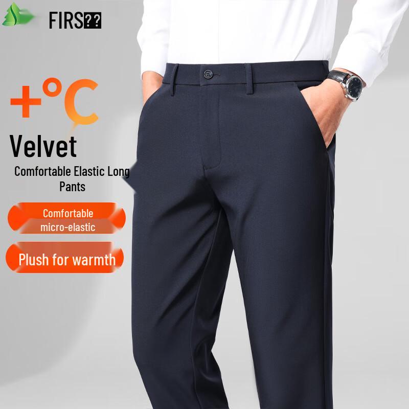 

FIRS Men s Fleece-Lined Business Casual Straight-Leg Pants 32