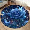 Beautiful flowers Round Area Rug,Carpet Rug for Living Room Bedroom Sofa Playroom Decor,Non-slip Floor Mat