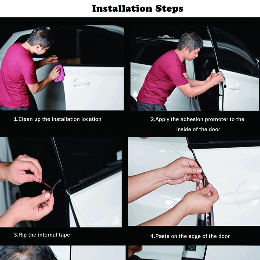 5M Car Door Edge Guard Trim Moulding Strip Rubber Anti Scratch Universal U Type Transparent Seal Protector Styling Adhesive Interior Mirrors 6
