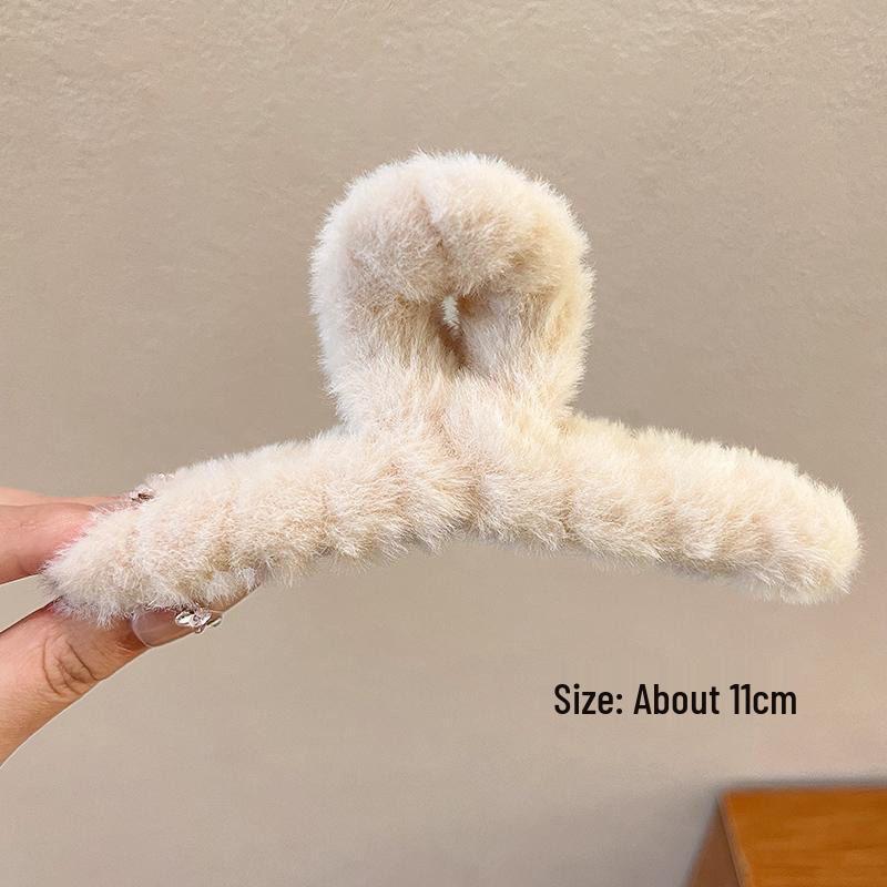 Large Plush Hair Clip: Autumn/Winter Volumizing Shark Clip for Women