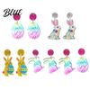 Acrylic Earrings Easter Bunny for Women Glittery and Colorful Rabbit