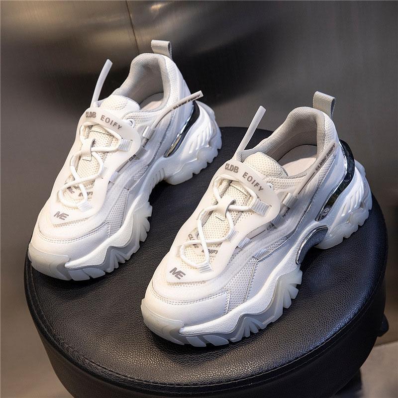 

Suction Film Sole Dad Shoes Spring 2025 New Sports Height Increasing Casual Shoes Women s Height Increasing Running Breathable Leather Women s Shoes 40 серый