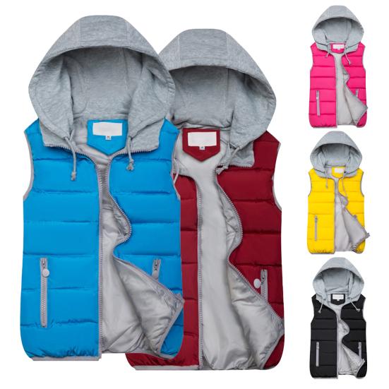 Popular Contrast Color Warm Female Korean Style Drawstring Vest for Office Waistcoat Jacket