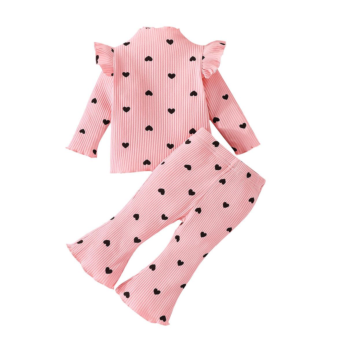 

Комплект брюк с длинными рукавами для девочек, модный комплект из расклешенных брюк с рукавами-крылышками на весну и осень 3-6M