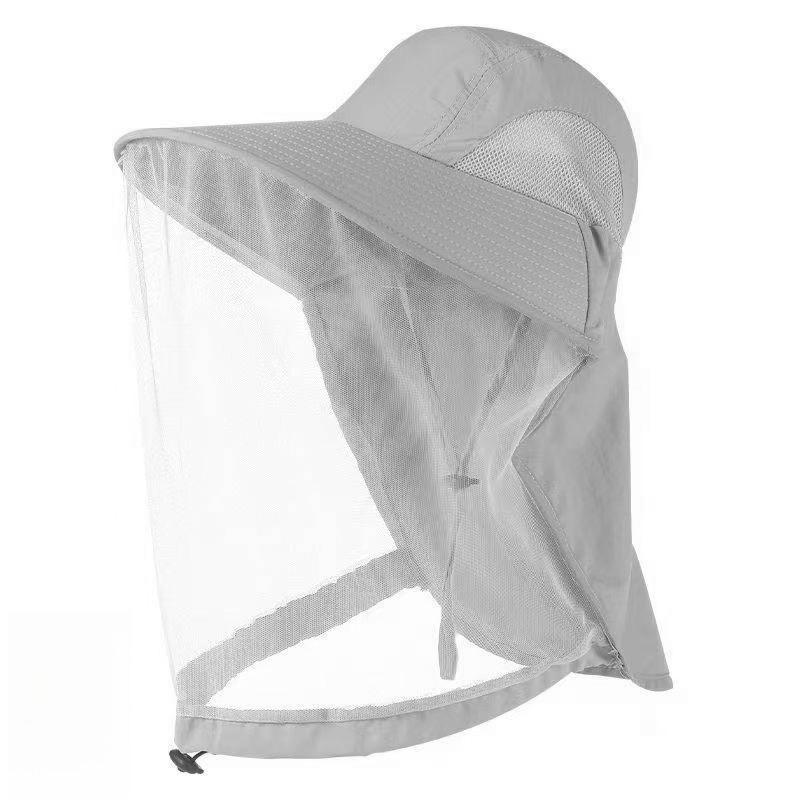 Anti-UV Sports Hat Fishing Insect Protective Cap Breathable Full-Mesh Head Net Hat Camping Hiking Hat Adjustable Unisex Hat