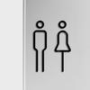 2pcs Black Color Toilet Sign Plate Brass Wash Room Door Wall Label Sticker Wc Holder Signage Board