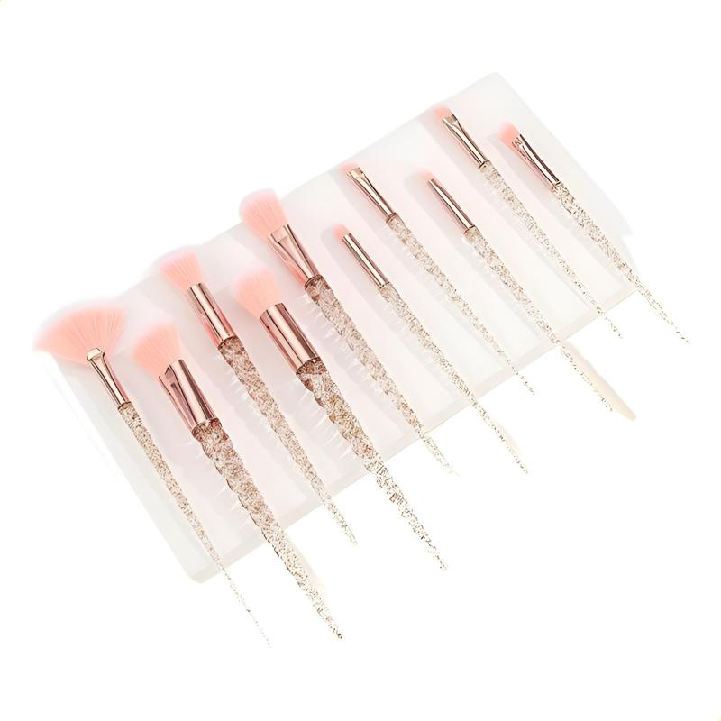 10 Stück Gewinde Make-up Pinsel Kristall Transparent Spiralgriff Puder Rouge Pinsel Schönheitswerkzeuge Kosmetikpinsel Set