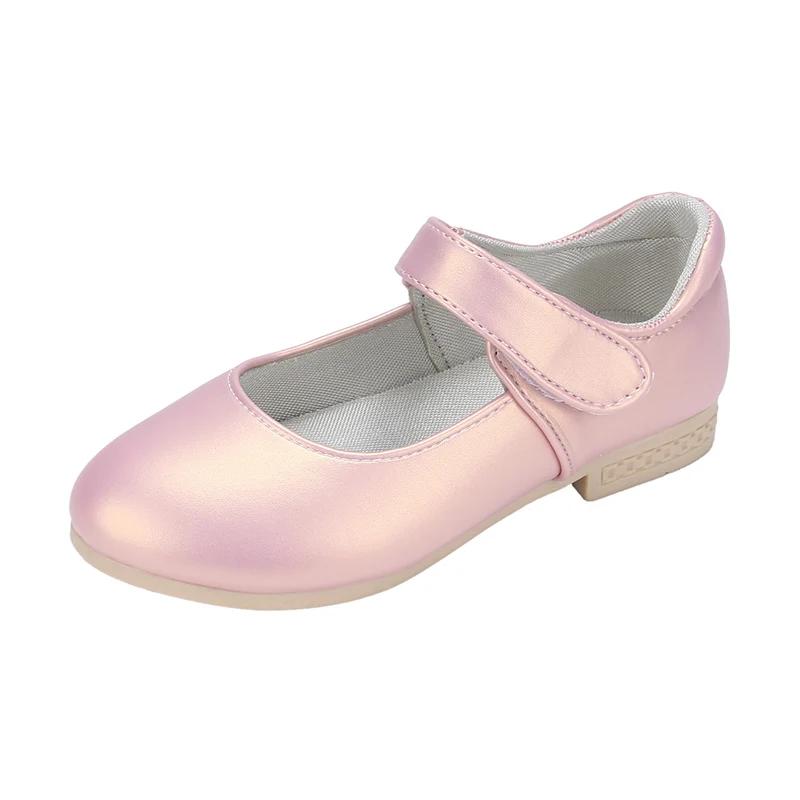 Girls PU Leather Shoes for Wedding Party Fashion Princess Kids Mary Janes Children Flats Hook & Loop Sweet Classic Cute Soft New