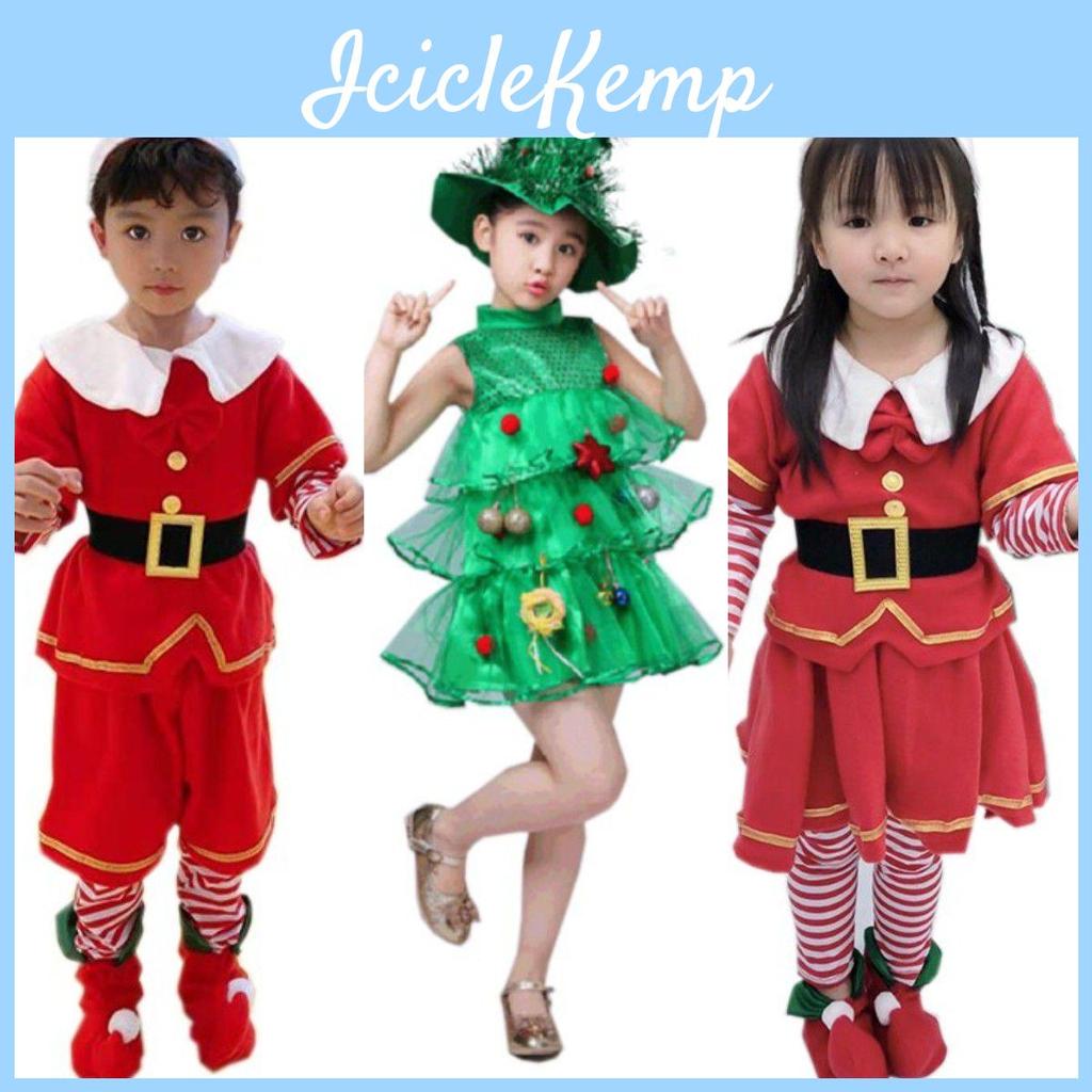 Joyful Girls Christmas Tree Costumes Fun Kids Dress With Eye-catching Hat For Events