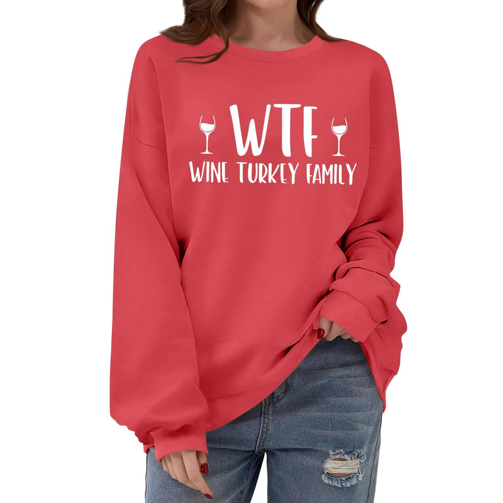 

Женская толстовка с круглым вырезом и длинными рукавами, с принтом ко Дню благодарения XL арбуз красный