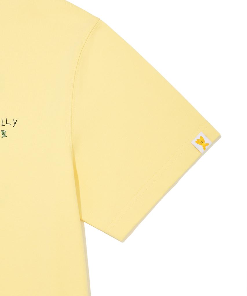 WACKY WILLY Kiki Typographic Short Sleeve T-Shirt Yellow