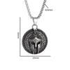 Vintage Spartan Shield Pendant Necklace 316L Stainless Steel Men Punk Amulet Jewelry Gift Ancient Greek Warrior