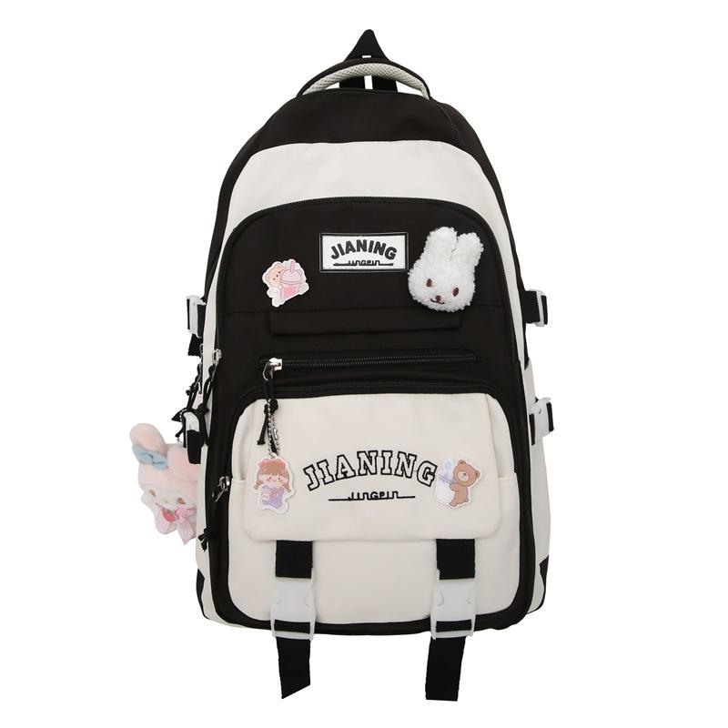 

Рюкзак великої місткості Повсякденний рюкзак для молодших школярів. Простий шкільний ранець backpack чорний