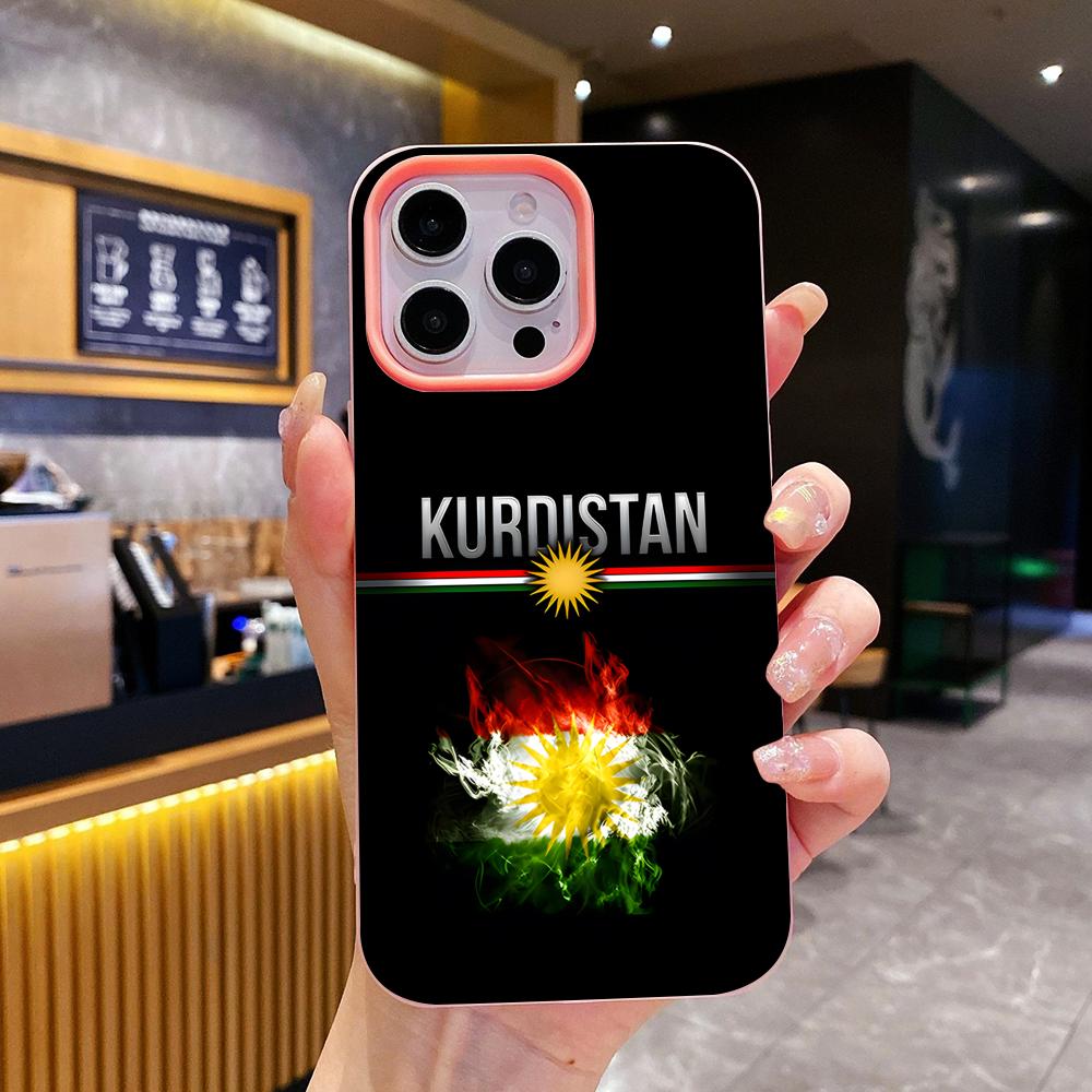 Kurdistan Flag Jelly Double layer Pink Mobile Phone Case for iPhone 17 16 15 14 13 12 11 Air Pro Max Plus Protective