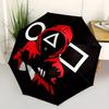 1 Stück Roter Hoodie mit Symbolen Regenschirm mit Kunststoffgriff, Geeignet für Alle Jahreszeiten Zuhause Reise Outdoor-RegenschirmM973