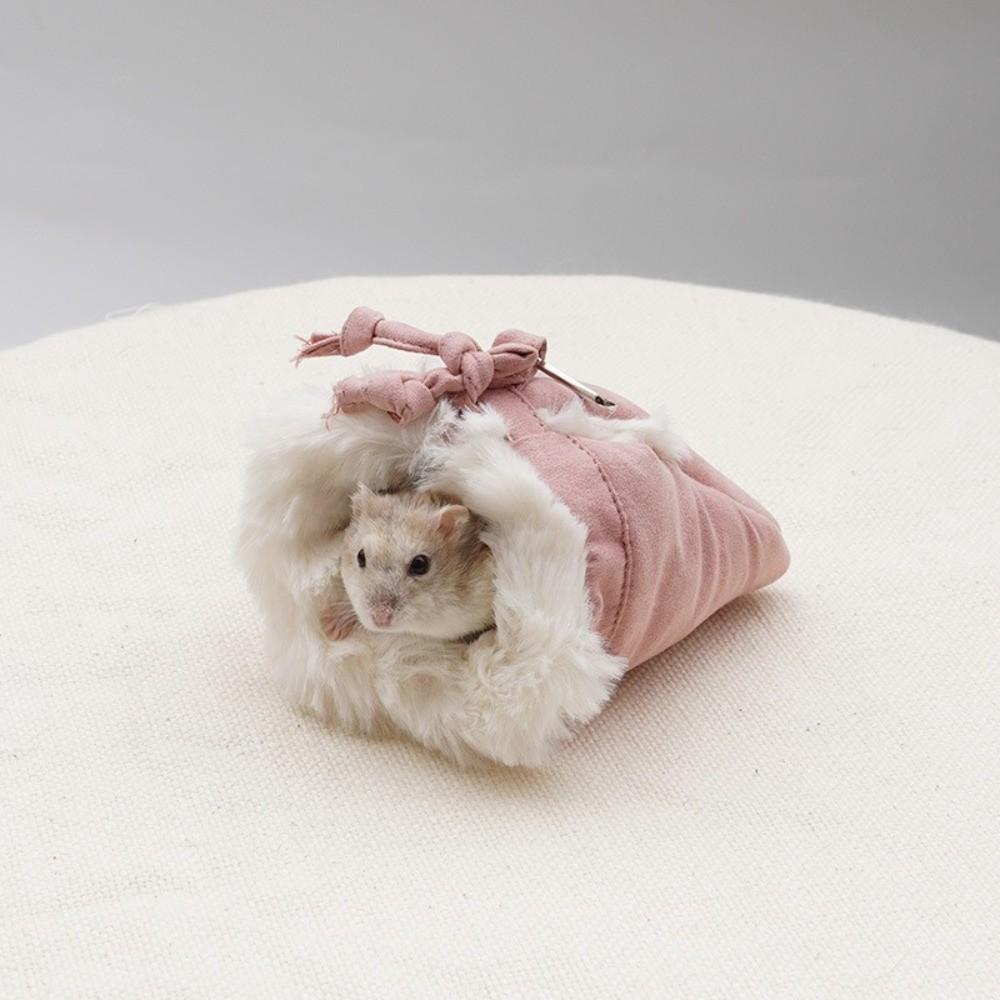 Small Animal Bed Warm Hamster Sleeping Bag Soft Windproof Weasel Sleeping Bag Non-slip Fluffy Pet Cotton Nest Small Pet Use
