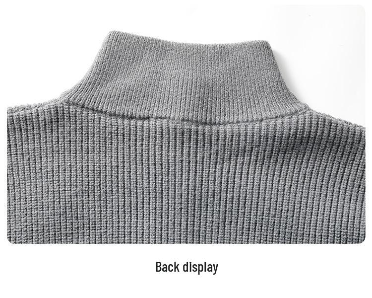 Men's Versatile Round Neck Knitwear Jacket - Stylish, Loose-Fit for Spring, Autumn, Winter