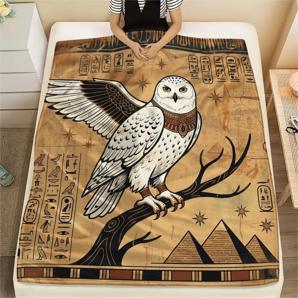 Ancient Egyptian Mural Animal Print Flannel Blanket,High Quality Comfortable for All Seasons,Home Decor,Warmth and Comfort,Perfect for Christmas Gifts